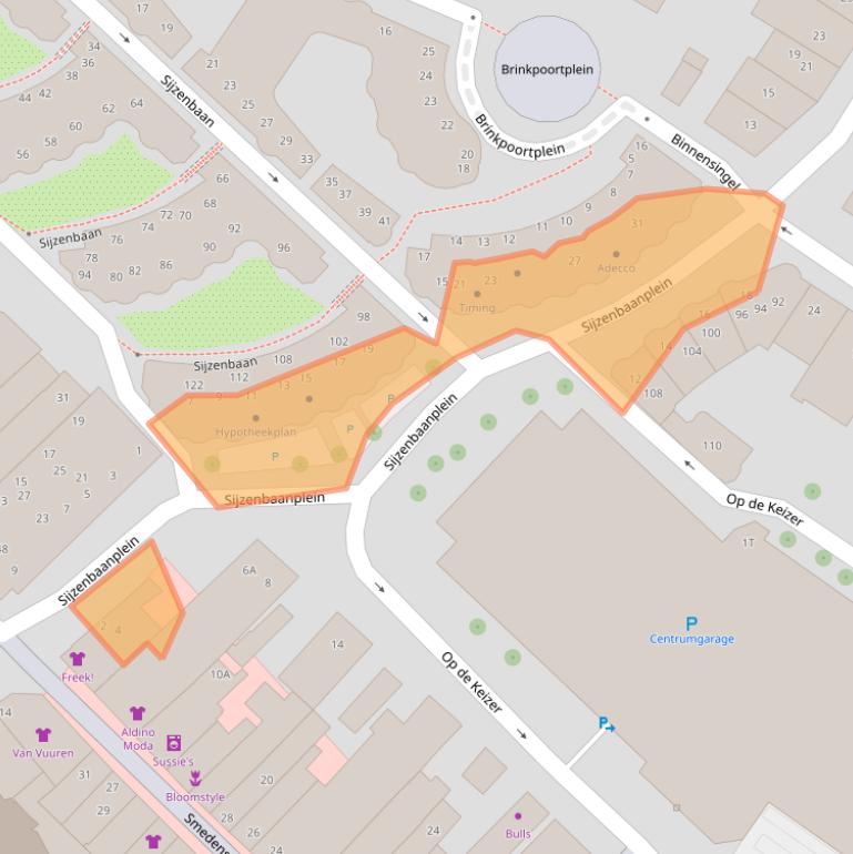 Kaart van postcodegebied 7411HL.