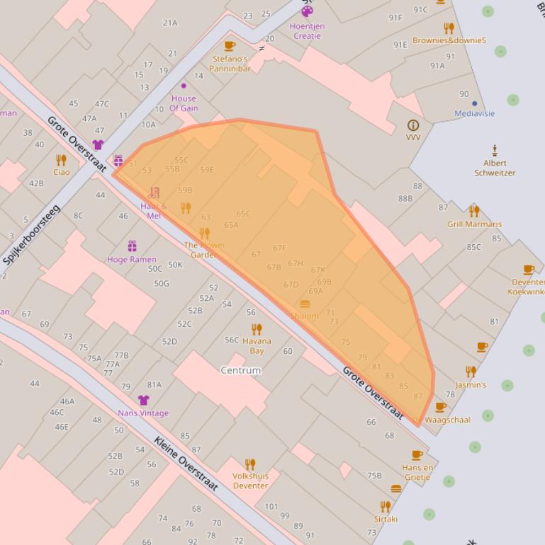 Kaart van postcodegebied 7411JB.