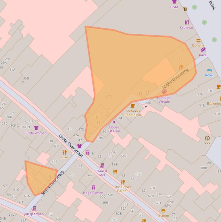 Kaart van postcodegebied 7411JE.