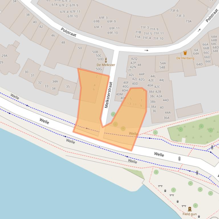 Kaart van postcodegebied 7411JW.