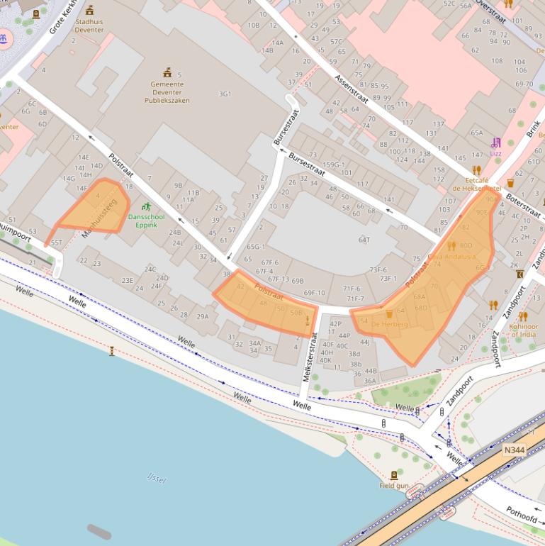 Kaart van postcodegebied 7411KC.