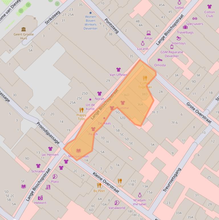 Kaart van postcodegebied 7411KL.