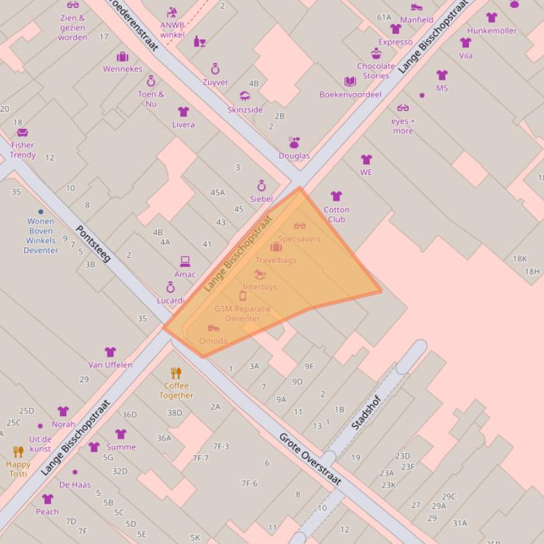 Kaart van postcodegebied 7411KM.