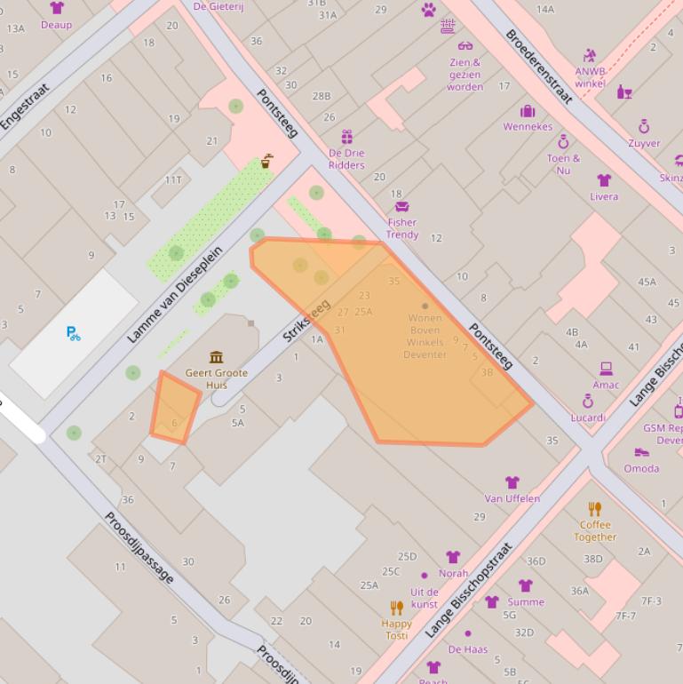 Kaart van postcodegebied 7411KP.