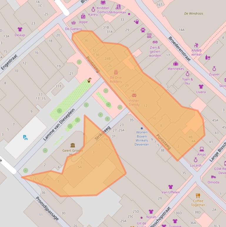 Kaart van postcodegebied 7411KR.