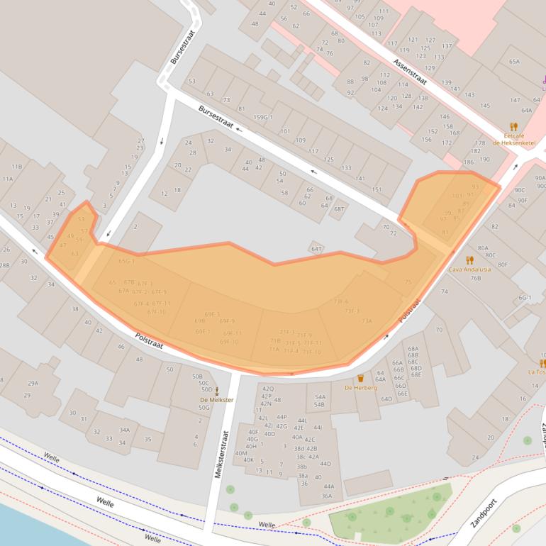 Kaart van postcodegebied 7411KX.