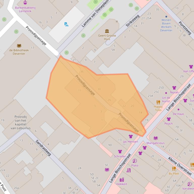 Kaart van postcodegebied 7411KZ.