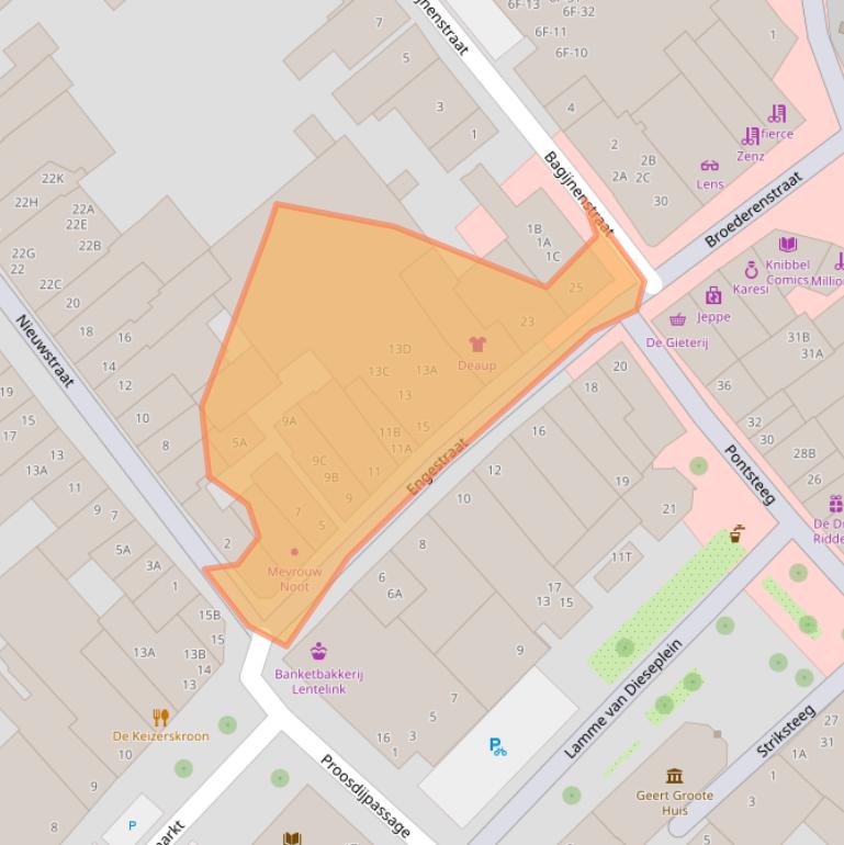 Kaart van postcodegebied 7411LC.