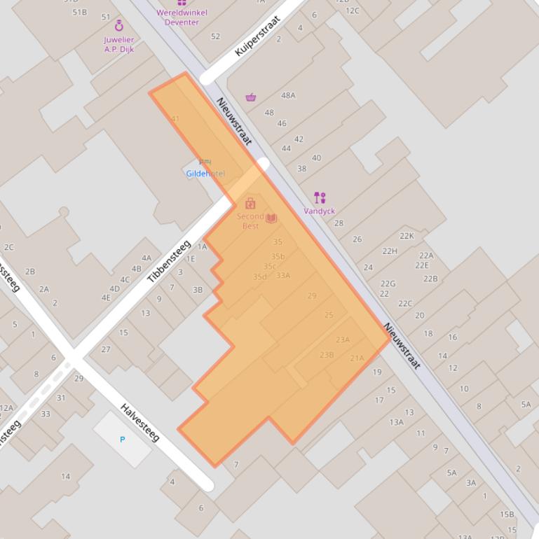 Kaart van postcodegebied 7411LG.