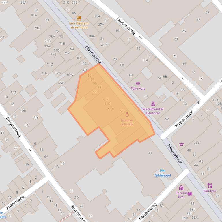 Kaart van postcodegebied 7411LH.