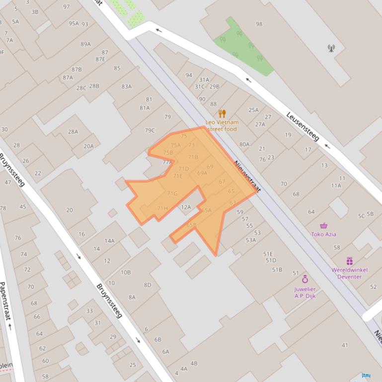 Kaart van postcodegebied 7411LJ.