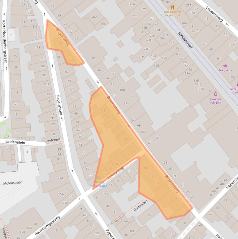 Kaart van postcodegebied 7411LS.