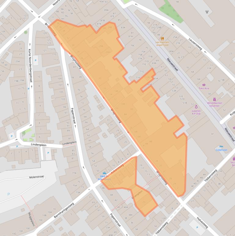 Kaart van postcodegebied 7411LT.