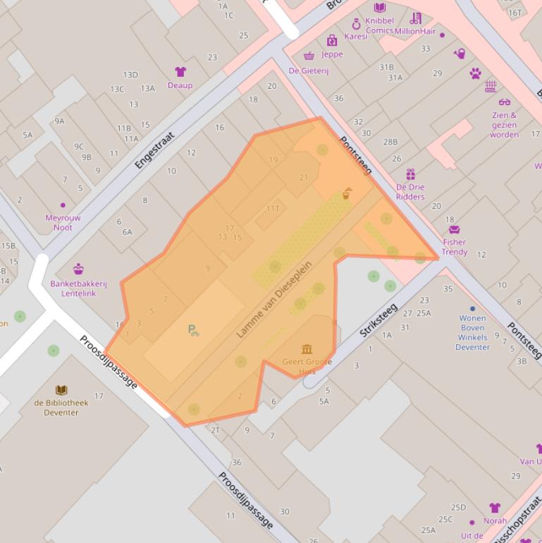 Kaart van postcodegebied 7411LX.