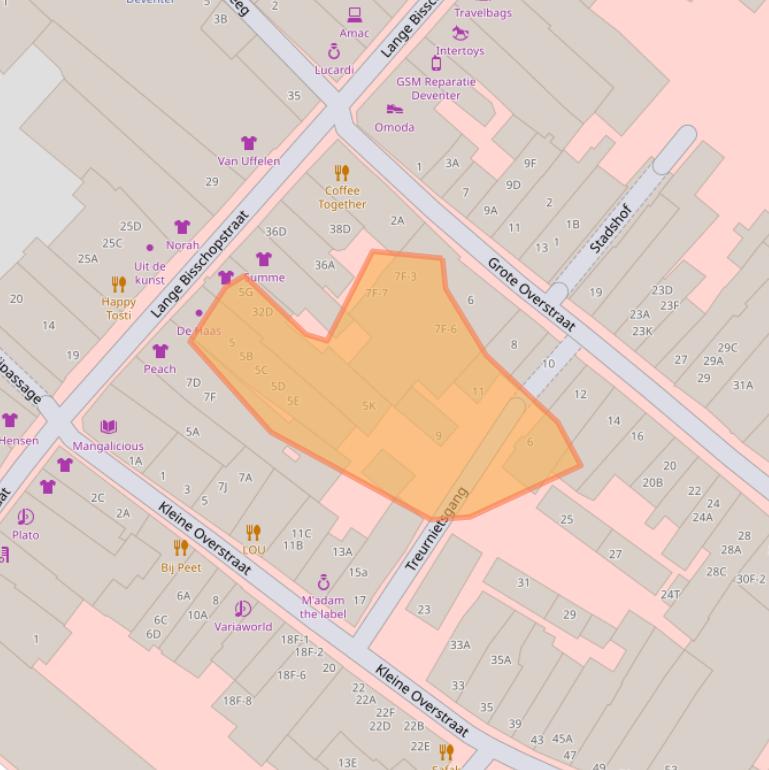 Kaart van postcodegebied 7411MZ.