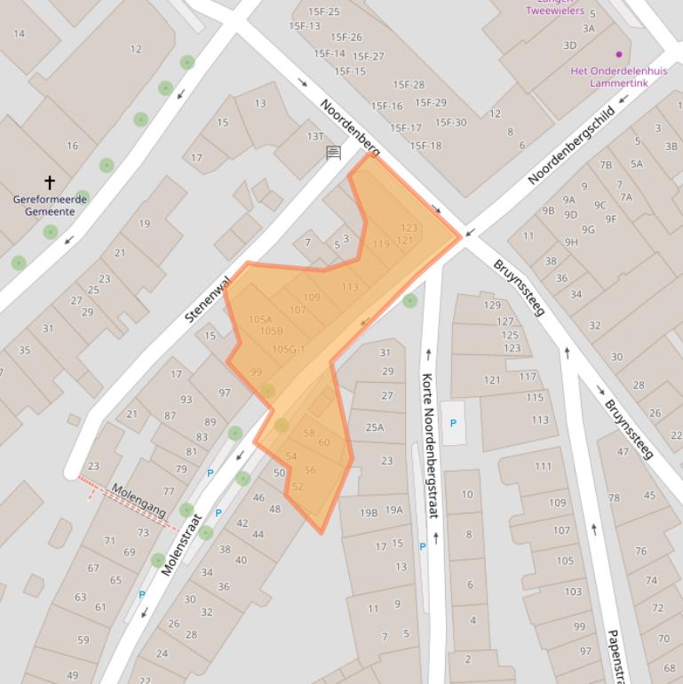 Kaart van postcodegebied 7411NT.