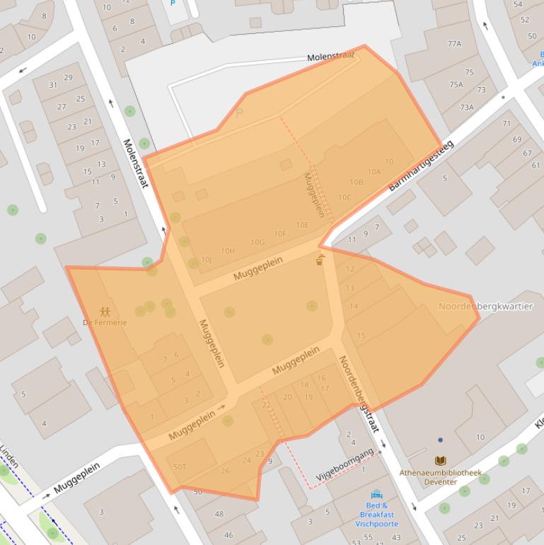 Kaart van postcodegebied 7411NW.