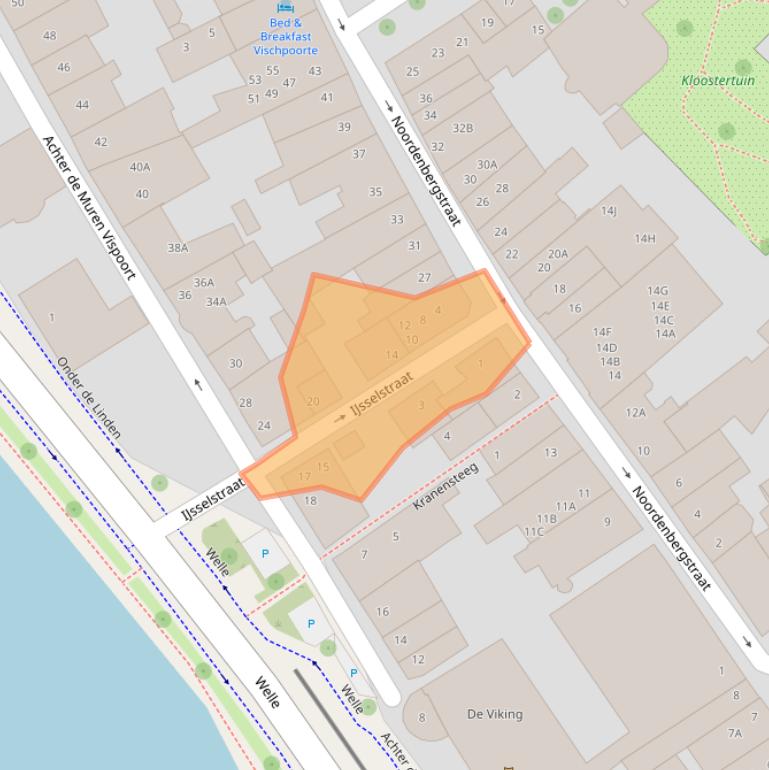 Kaart van postcodegebied 7411NX.