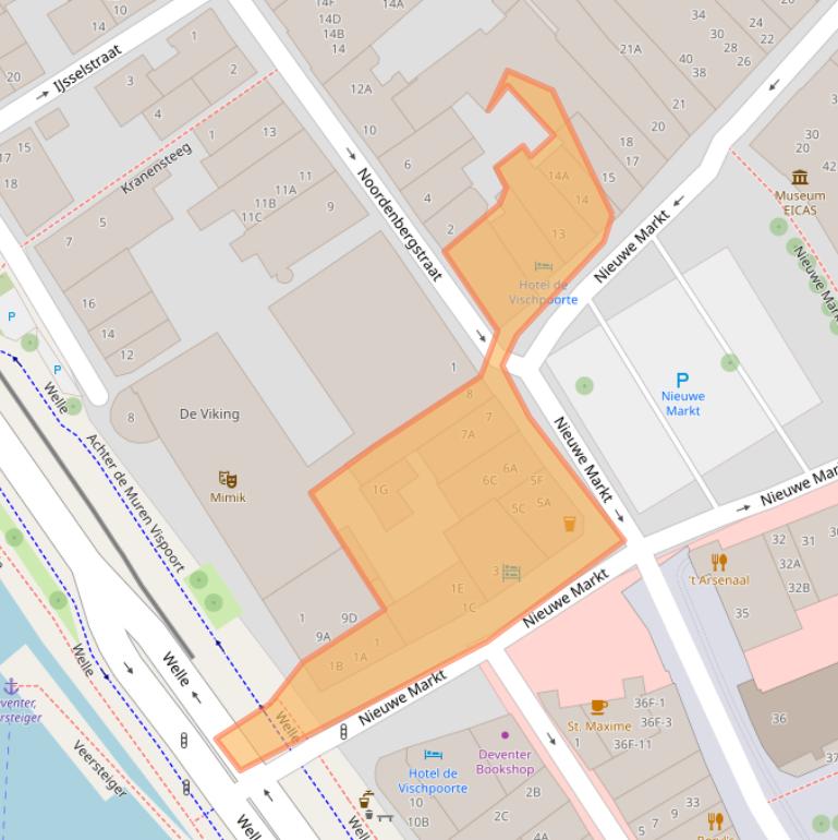 Kaart van postcodegebied 7411PA.