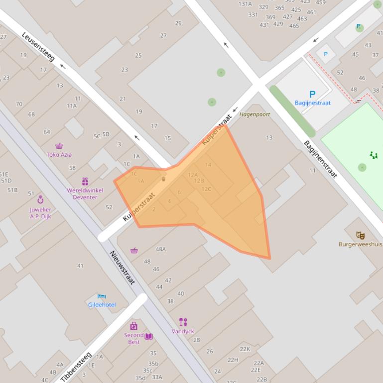 Kaart van postcodegebied 7411PW.