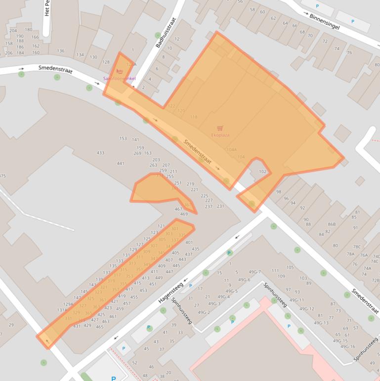 Kaart van postcodegebied 7411RJ.