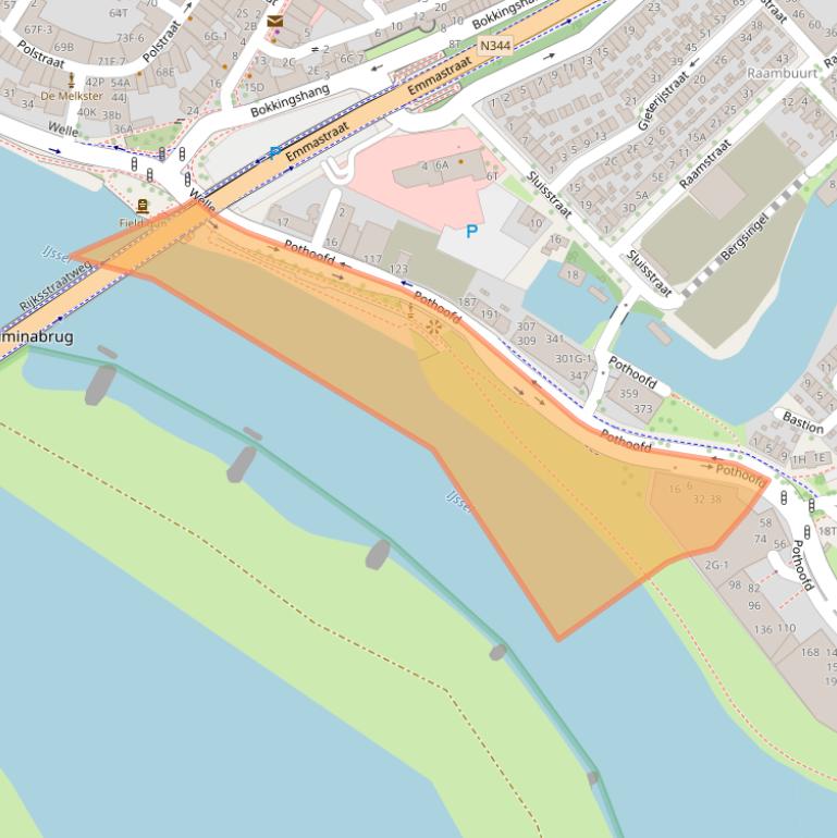 Kaart van postcodegebied 7411ZB.