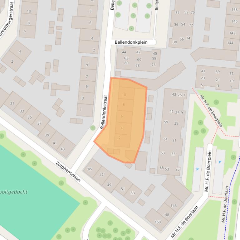 Kaart van postcodegebied 7411ZP.