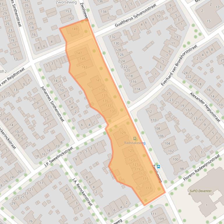 Kaart van postcodegebied 7412AD.