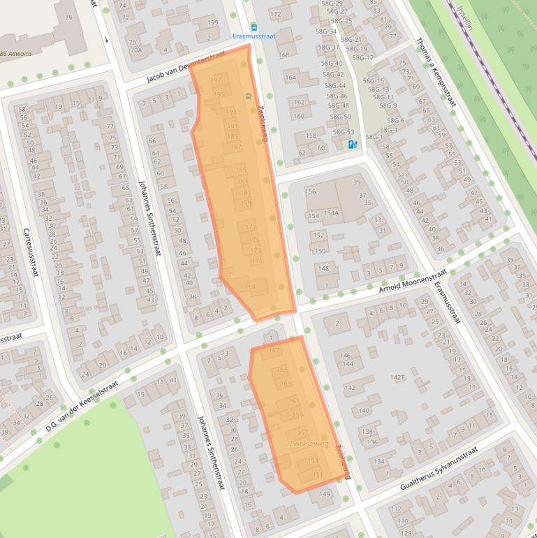 Kaart van postcodegebied 7412AE.