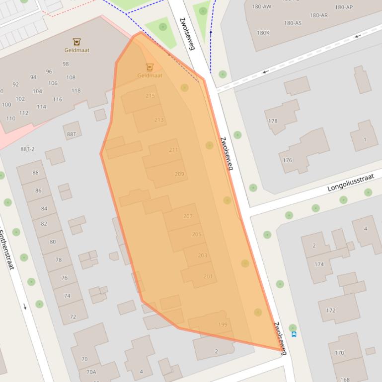 Kaart van postcodegebied 7412AG.