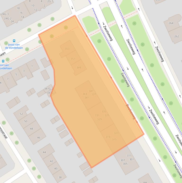 Kaart van postcodegebied 7412AK.