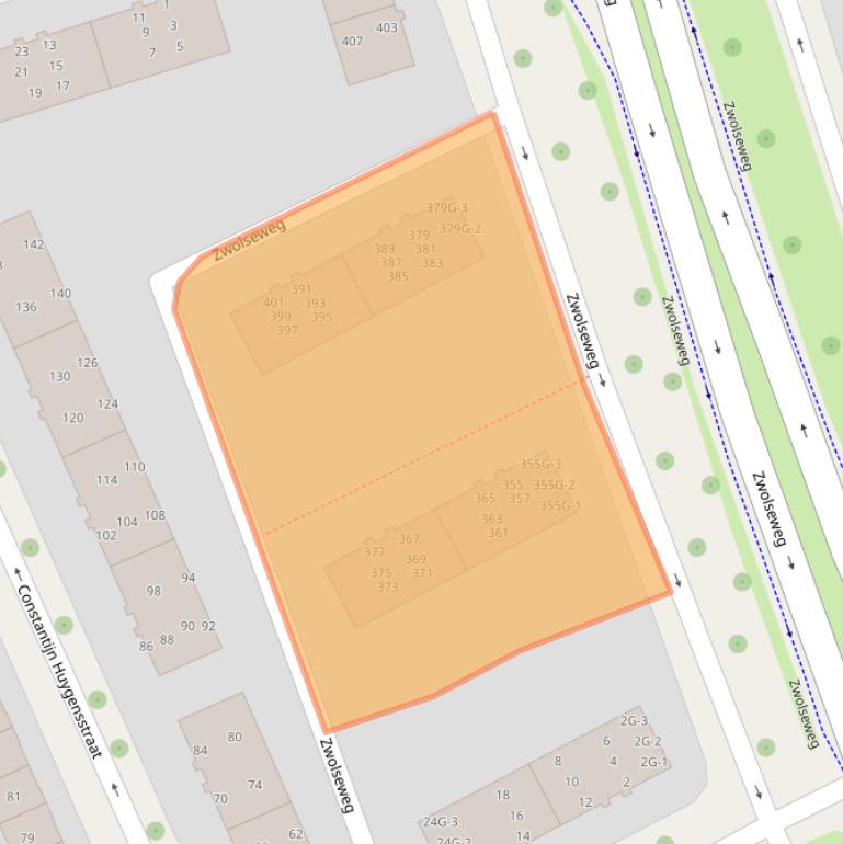Kaart van postcodegebied 7412AL.