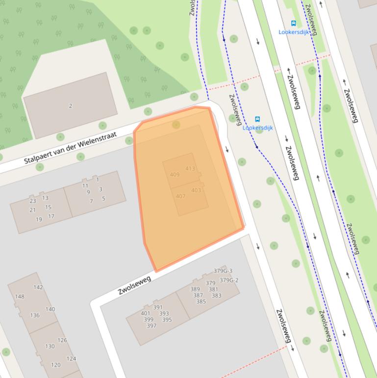 Kaart van postcodegebied 7412AM.