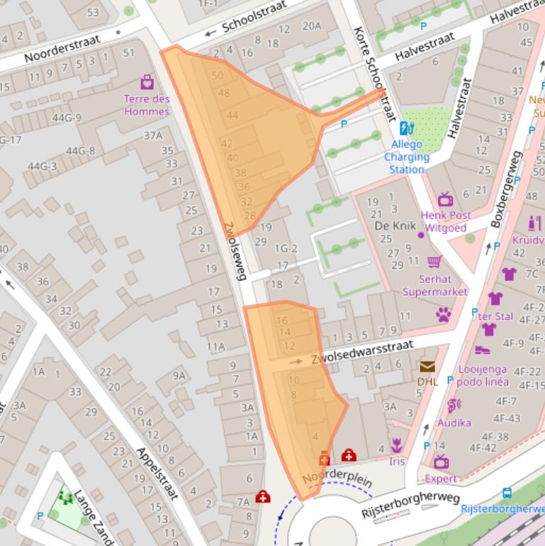 Kaart van postcodegebied 7412AN.