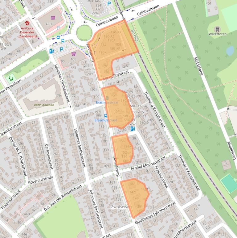 Kaart van postcodegebied 7412AS.