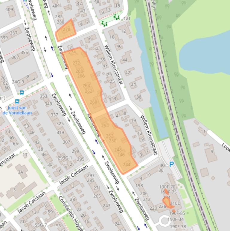 Kaart van postcodegebied 7412AV.