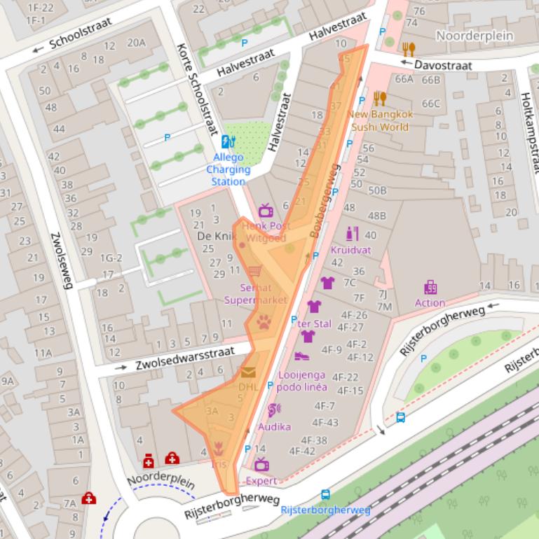 Kaart van postcodegebied 7412BB.