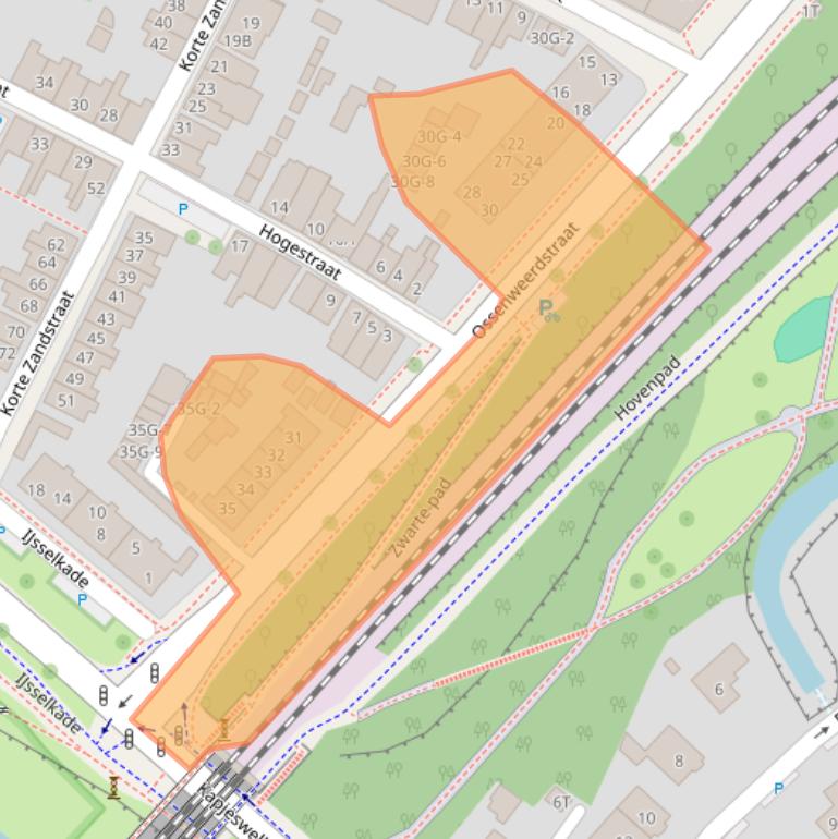 Kaart van postcodegebied 7412BJ.