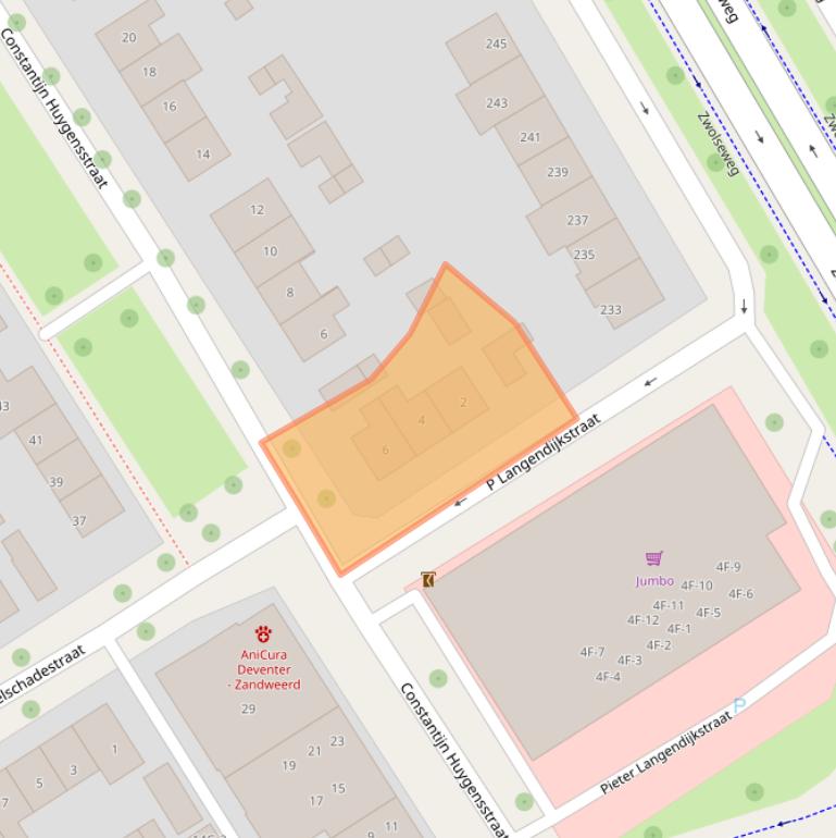 Kaart van postcodegebied 7412CM.