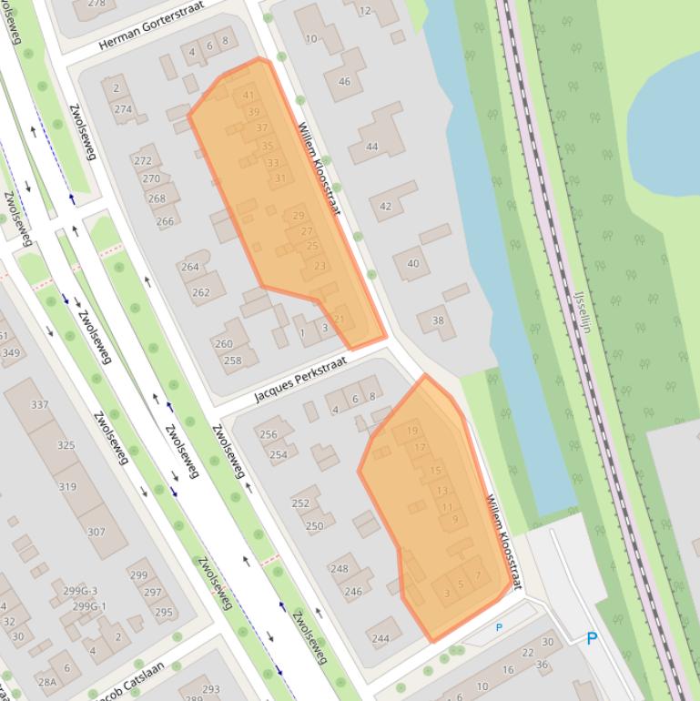 Kaart van postcodegebied 7412CP.