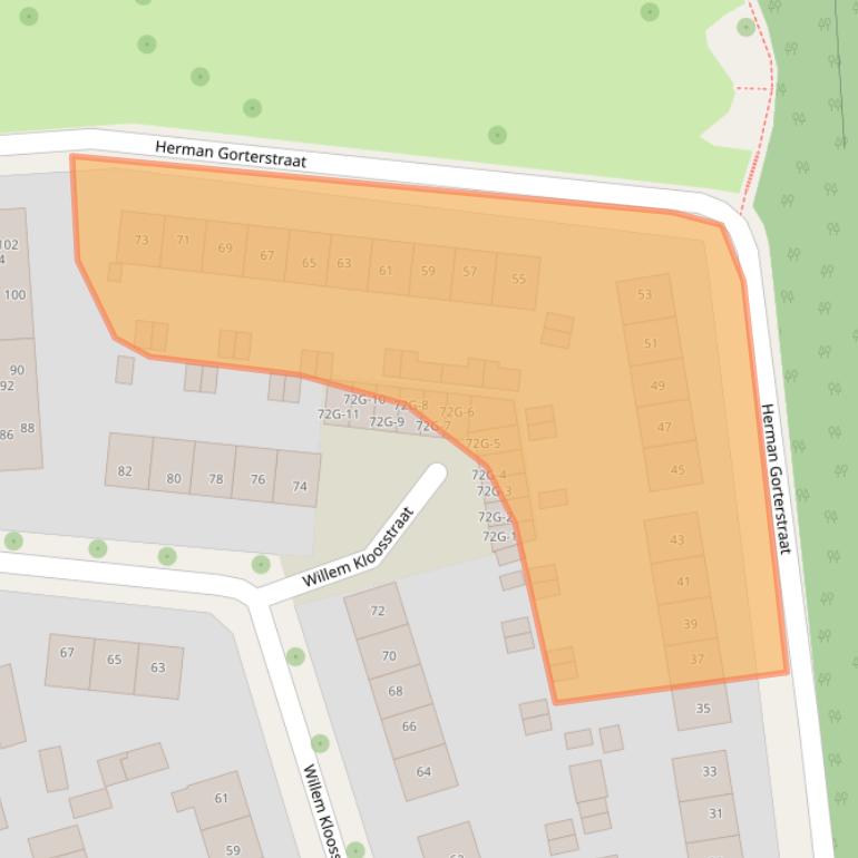 Kaart van postcodegebied 7412CX.