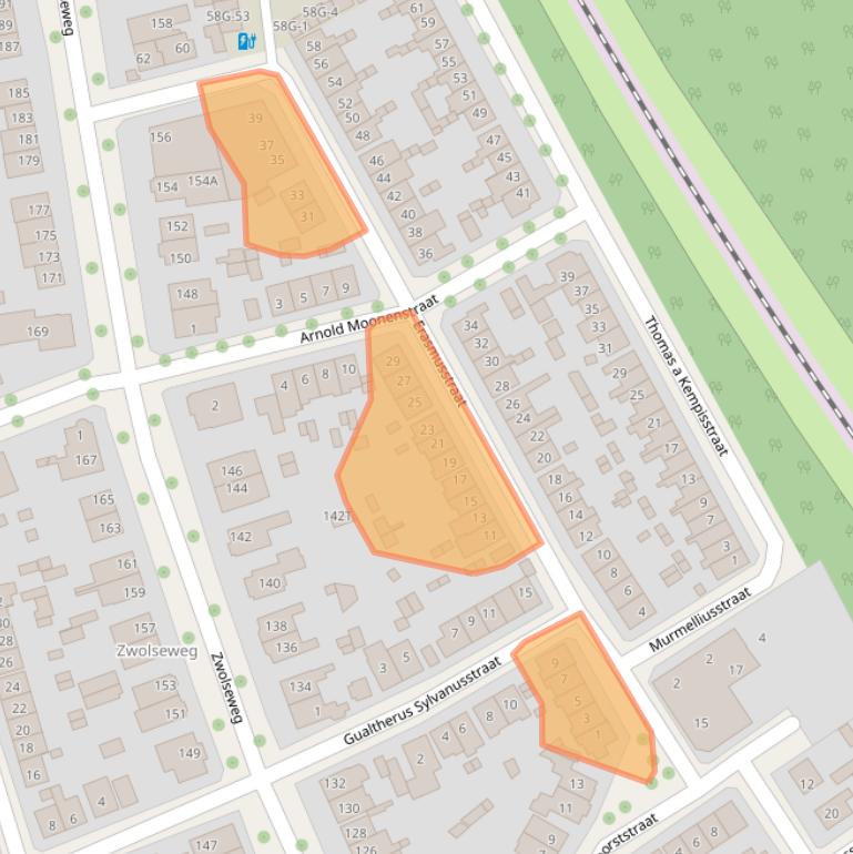 Kaart van postcodegebied 7412DN.