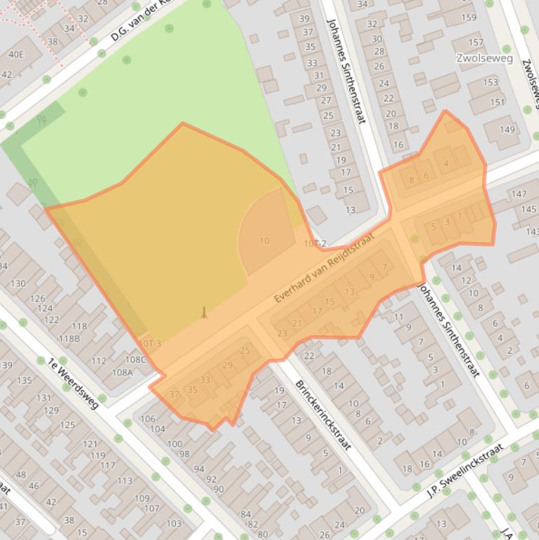 Kaart van postcodegebied 7412EA.