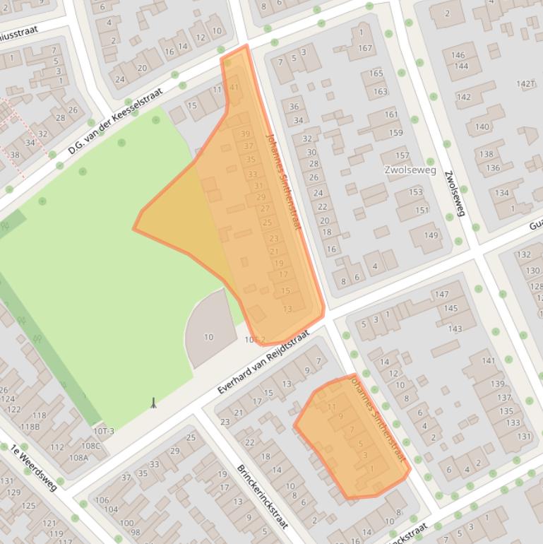 Kaart van postcodegebied 7412EB.