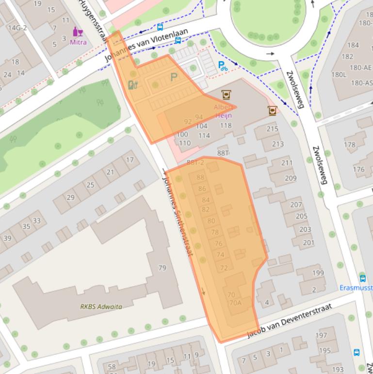 Kaart van postcodegebied 7412EG.