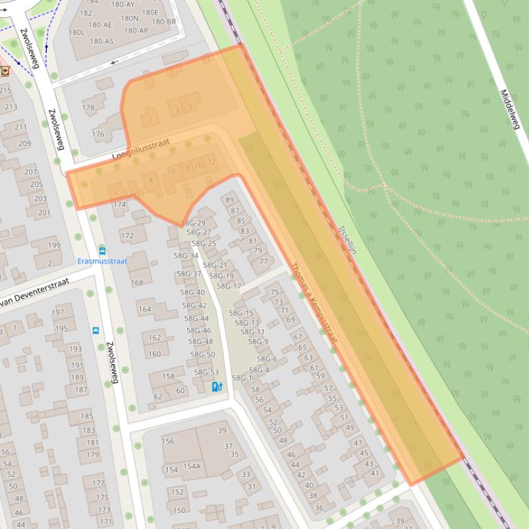 Kaart van postcodegebied 7412EJ.