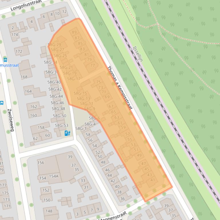 Kaart van postcodegebied 7412EL.