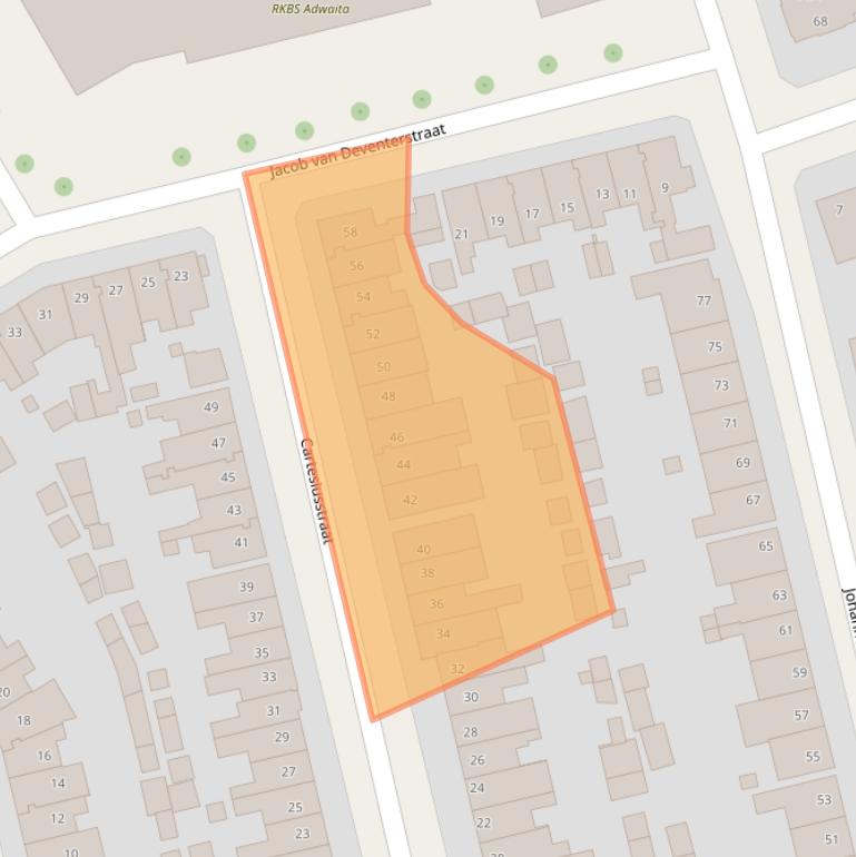 Kaart van postcodegebied 7412ER.