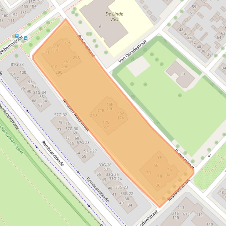 Kaart van postcodegebied 7412GW.