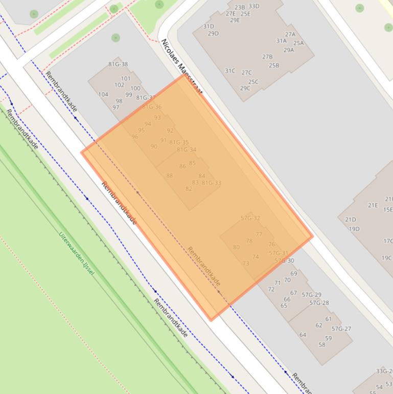 Kaart van postcodegebied 7412HE.